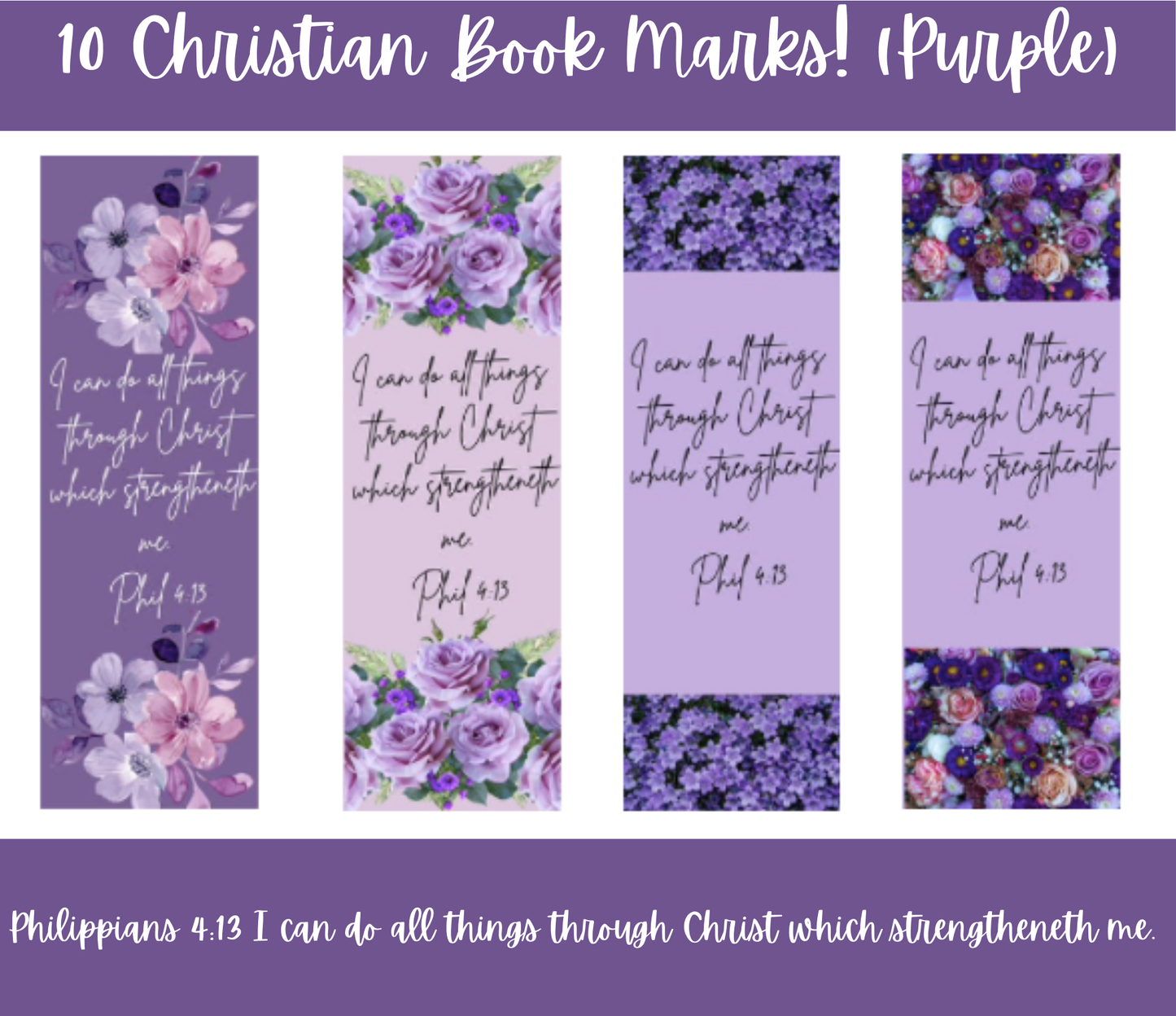 Purple Bible Verse Book Marks (Digital Download)