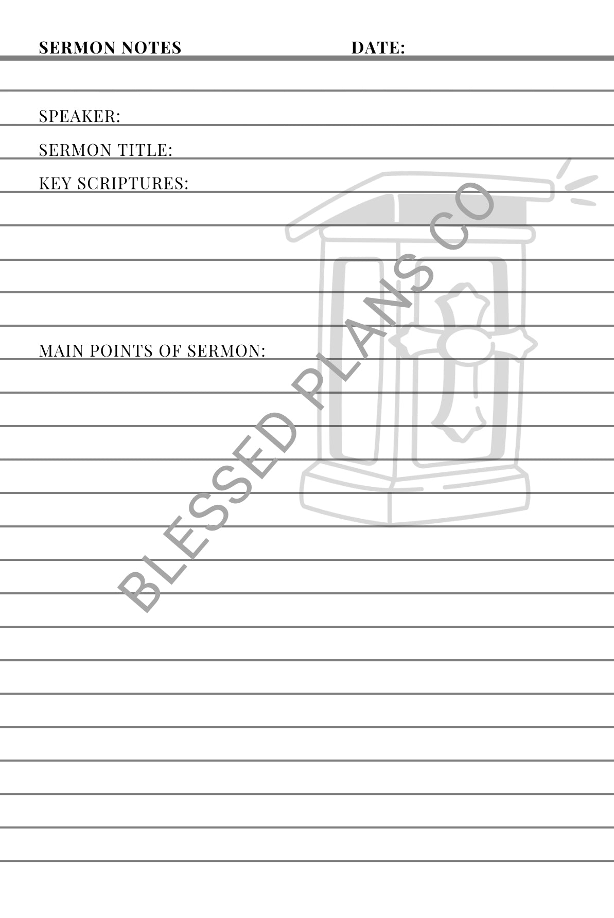 Church Sermon Journal (Green & Tan)