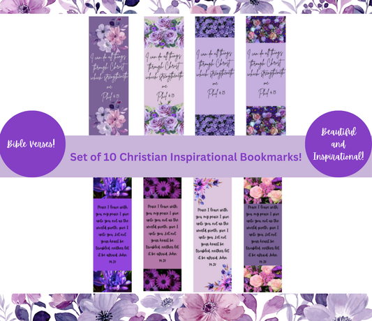 Purple Bible Verse Book Marks (Digital Download)