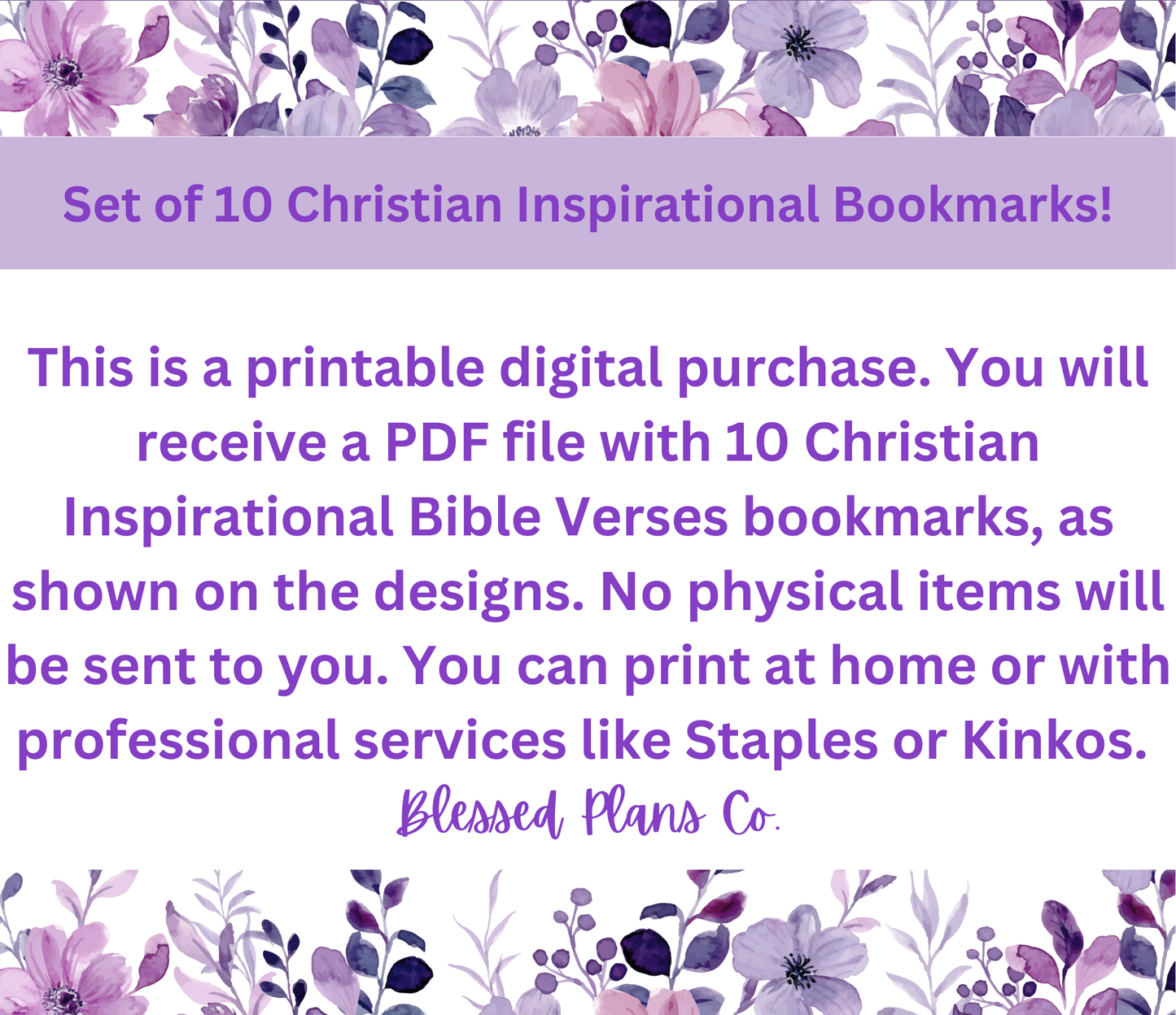 Purple Bible Verse Book Marks (Digital Download)
