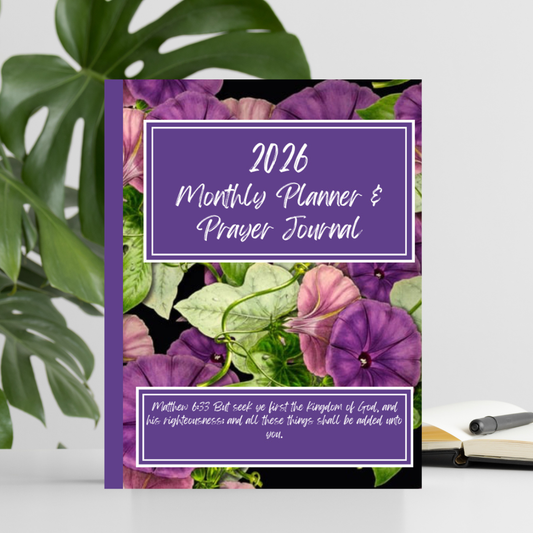 2026 Planner & Prayer Journal (Purple floral)
