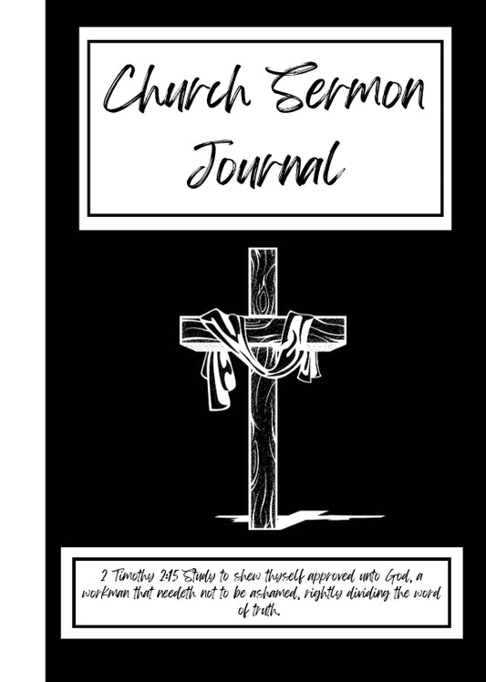 Church Sermon Journal (Black & White)