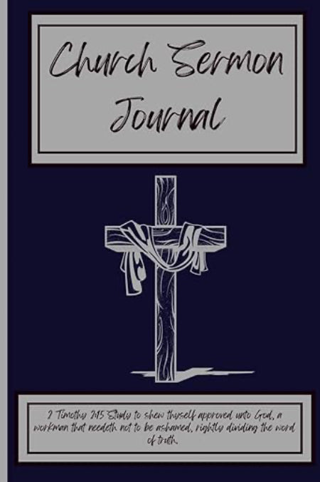 Church Sermon Journal (Navy & Gray)