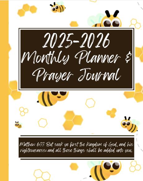 planner & prayer journal front side (yellow & brown)