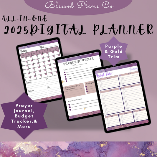 2025 Digital Planner (Purple & Gold)