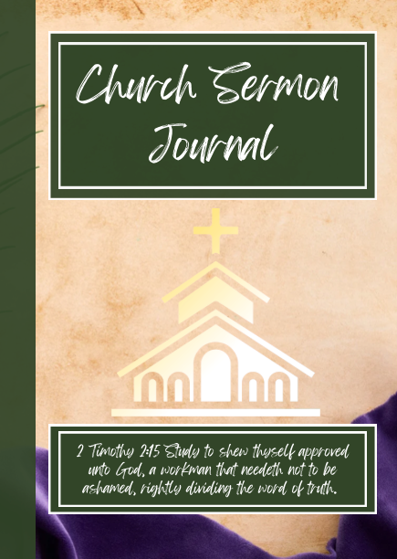 Church Sermon Journal (Green & Tan)