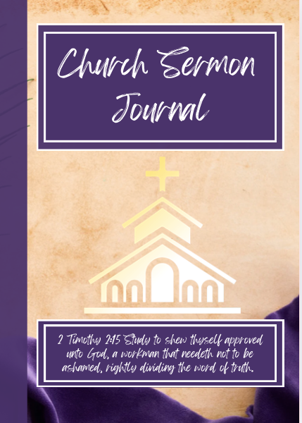 Church Sermon Journal (Purple & Beige)